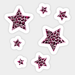 Hot Pink Cheetah Stars Pack Sticker